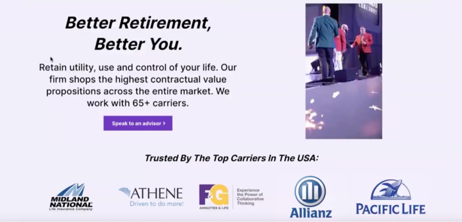 Website before working with Scale Annuities